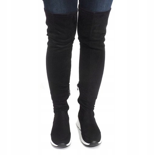 Csizma fehér talppal 6680-PG Black fekete 2