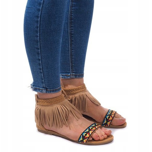 Boho 3-2 Camel Suede szandál bézs 1