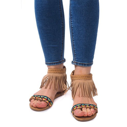 Boho 3-2 Camel Suede szandál bézs 2