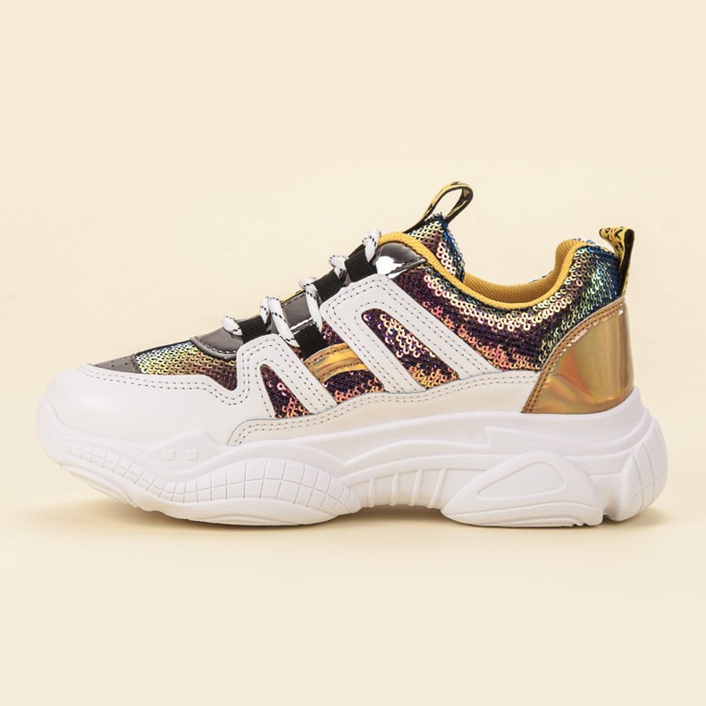 Ax Boxing Cipők flitterekkel szürke sárga 1