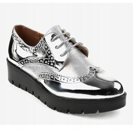 Ezüst fűzős cipő TL-60 szürke 1 Ezüst fűzős cipő TL-60 szürke 1