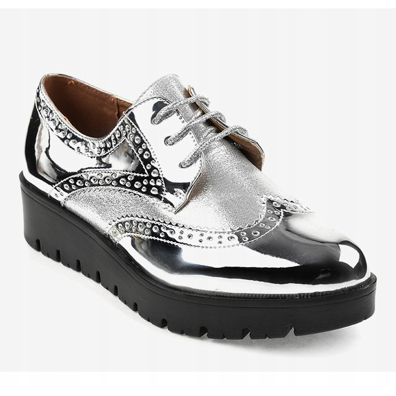 Ezüst fűzős cipő TL-60 szürke 1