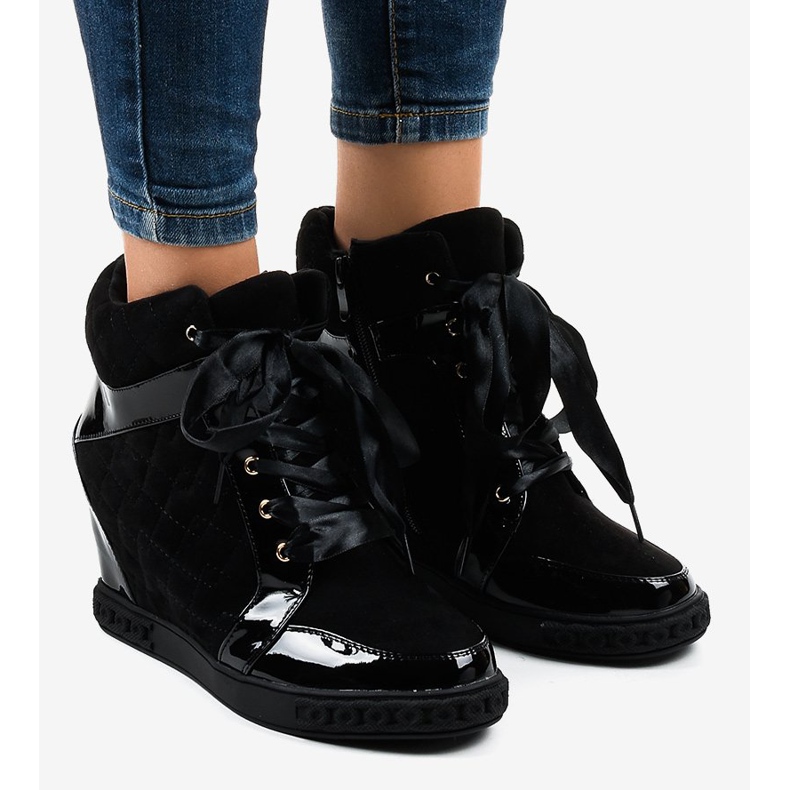 Divatos fekete ék cipők KLS-109-3 1