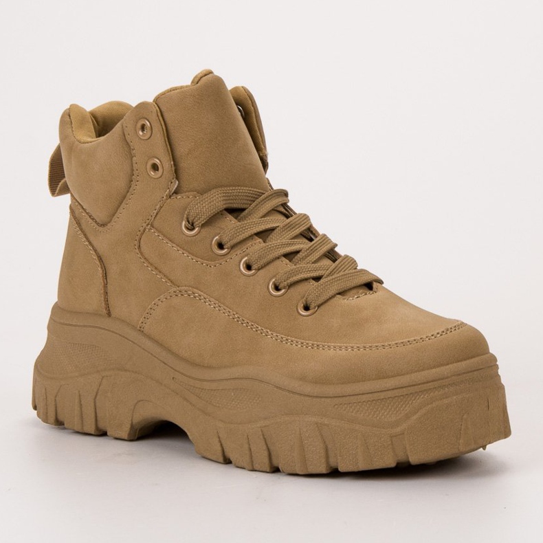 Kylie Fűzős cipők a platformon barna 1