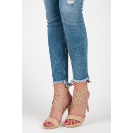 Vices Velúr magassarkú, kötéssel bézs 1