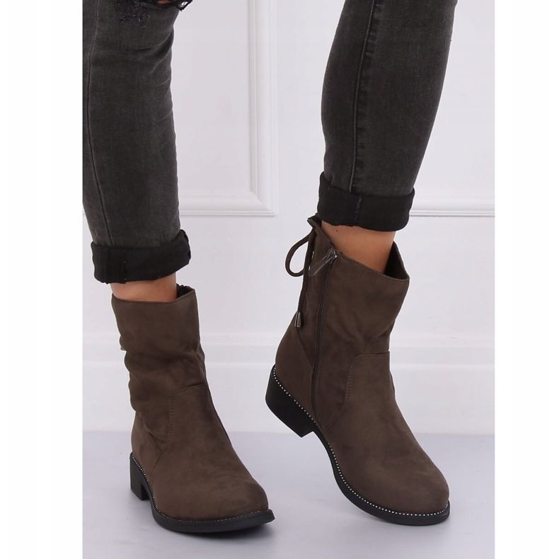 Zöld női csizma khaki színben 7378-PA Green 2