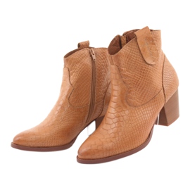 Hőszigeteletlen női csizma Anabelle 1466 Camel crocodile barna 3