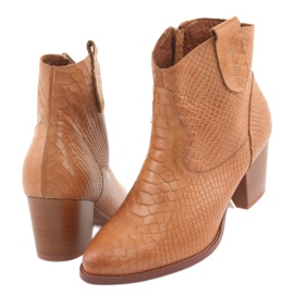 Hőszigeteletlen női csizma Anabelle 1466 Camel crocodile barna 4