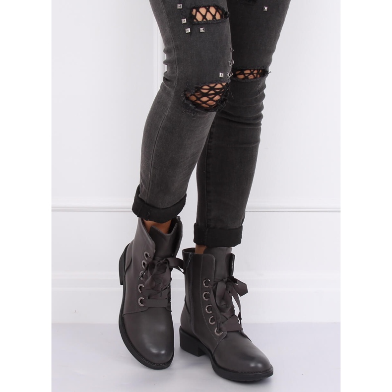 Szürke Fűzős csizma szürke ZX2805 Szürke 2 Szürke Fűzős csizma szürke ZX2805 Szürke 2