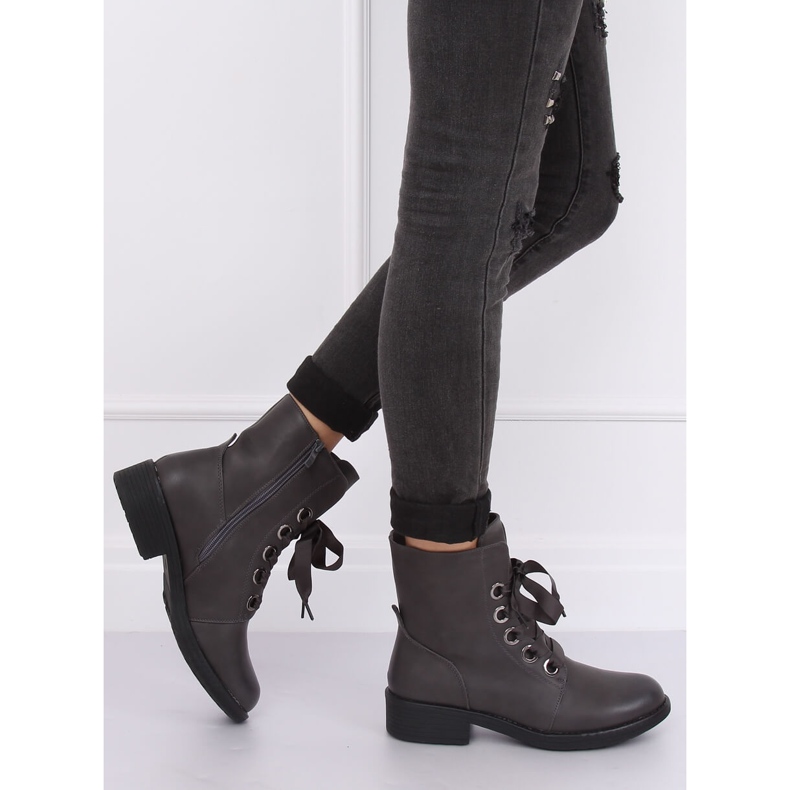 Szürke Fűzős csizma szürke ZX2805 Szürke 1 Szürke Fűzős csizma szürke ZX2805 Szürke 1