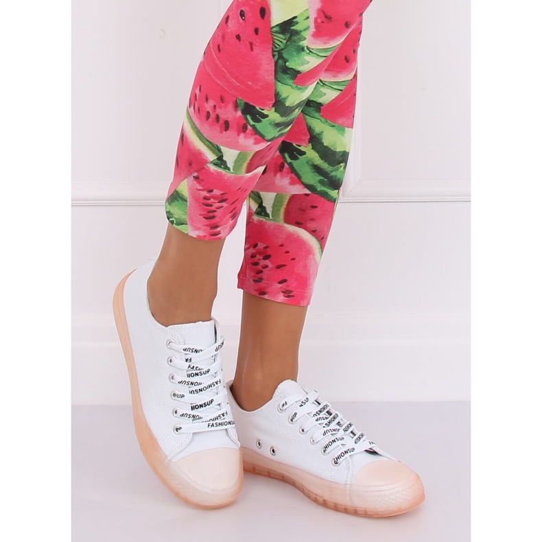 Női fehér és rózsaszín cipők B111-2 WHITE / PINK 1 Női fehér és rózsaszín cipők B111-2 WHITE / PINK 1