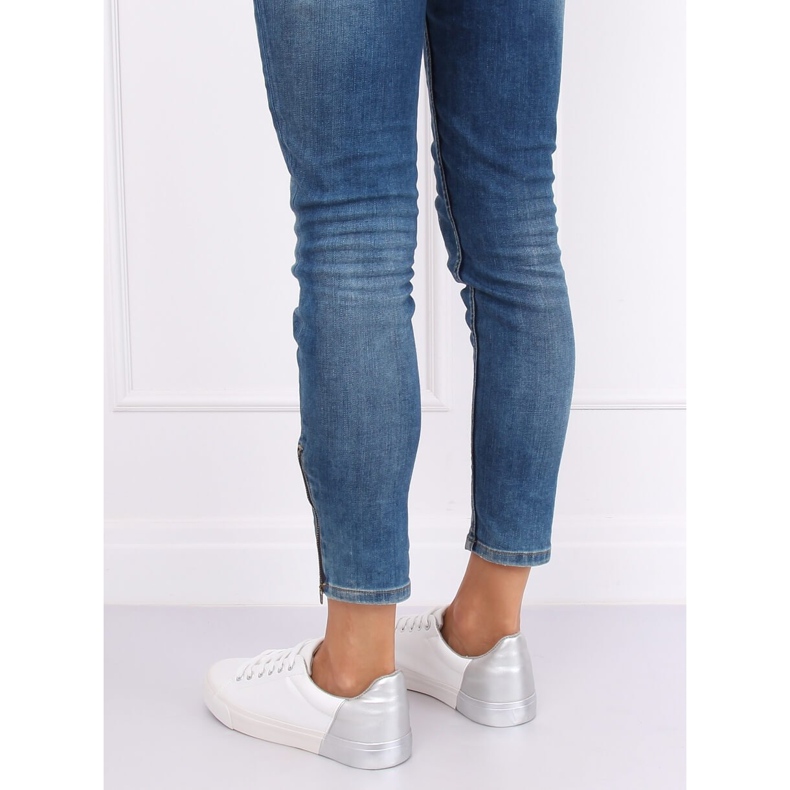 Női fehér és ezüst cipők A88-29 W-SILVER szürke 1