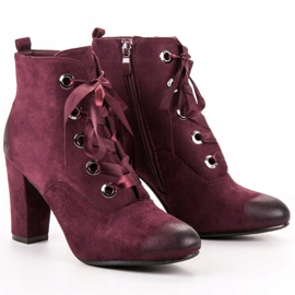 Vinceza Bordó velúr csizma piros 1