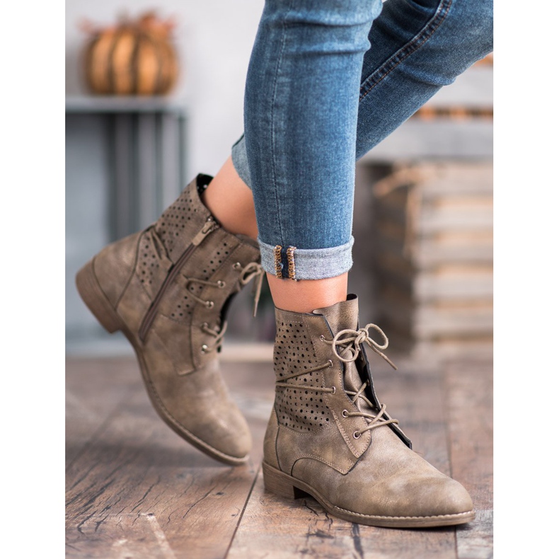 Groto Gogo Divatos kötött csizma zöld 1 Groto Gogo Divatos kötött csizma zöld 1