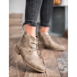 Groto Gogo Khaki áttört csizmák sokszínű zöld 1 Groto Gogo Khaki áttört csizmák sokszínű zöld 1