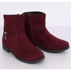 Maroon női velúr csizma MP-53 Red piros 1