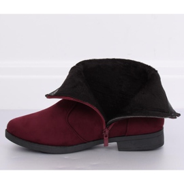 Maroon női velúr csizma MP-53 Red piros 2