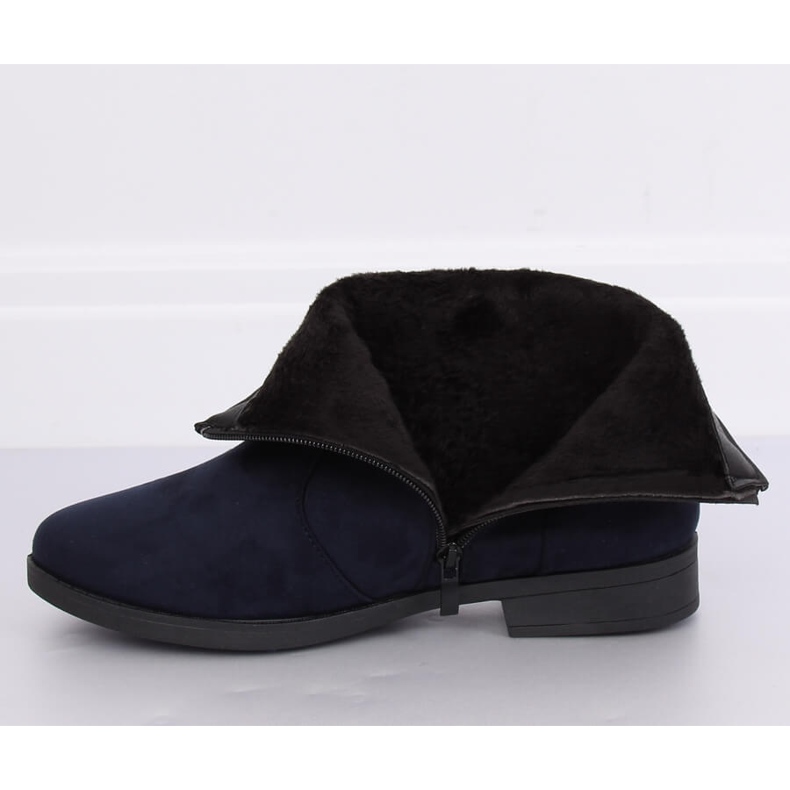 Navy blue női velúr csizma MP-53 Blue sötétkék 2