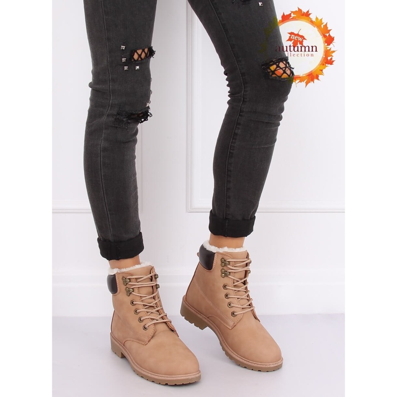 Fából készült női csizma, bézs és rózsaszín, 1121-PA Pink 1 Fából készült női csizma, bézs és rózsaszín, 1121-PA Pink 1