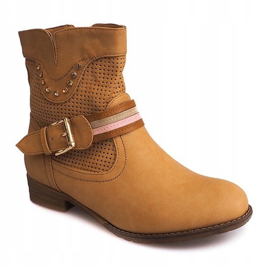 Áttört csizma Cowboy HC230 Camel barna 1