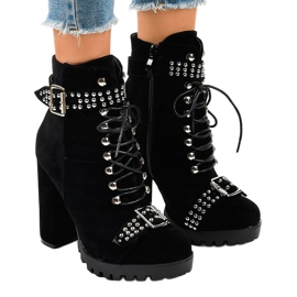 Fekete velúr bokacsizma az LS5071 oszlopon 1