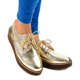 Arany elegáns fűzős cipő 2017-1 aranysárga 1