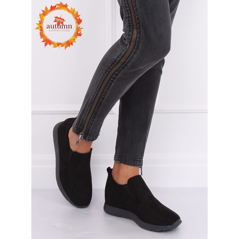 Fekete cipő egy rejtett ék fekete ZY-7K67 Fekete 1