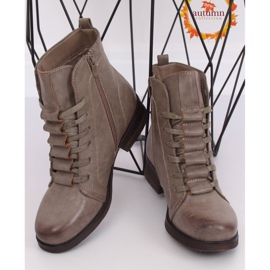 Fűzős csizma bézs F2801 Khaki 1