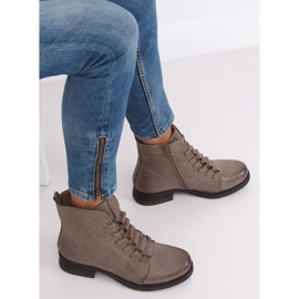 Fűzős csizma bézs F2801 Khaki 2