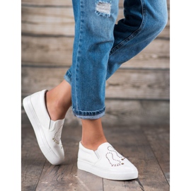 J. Star Slipons strasszokkal fehér 1