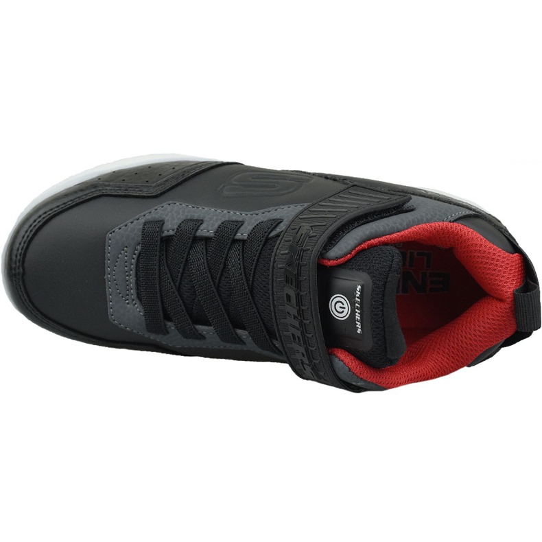 Skechers Energy Lights Jr 90613L-BKRD Cipő fekete 2