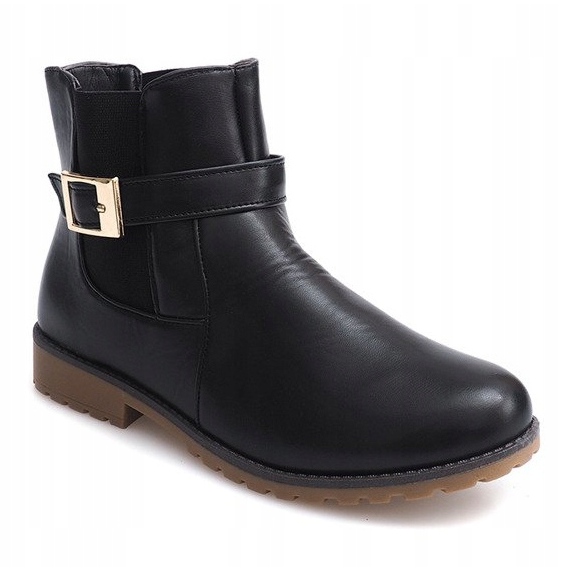 Csizma gumival és csatszőrrel E598 fekete zöld 2 Csizma gumival és csatszőrrel E598 fekete zöld 2