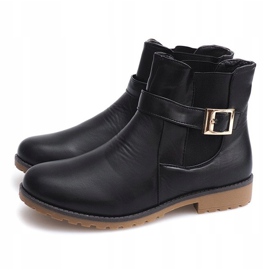 Csizma gumival és csatszőrrel E598 fekete zöld 1 Csizma gumival és csatszőrrel E598 fekete zöld 1