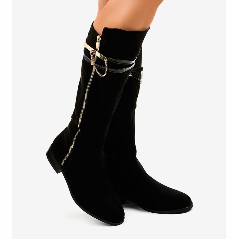 Fekete meleg csizma 7570-PG 2