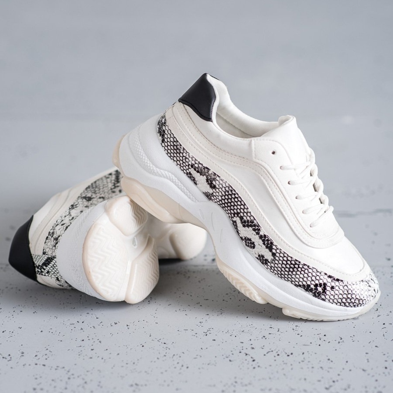SHELOVET Snake Print Trainers fehér sokszínű 2