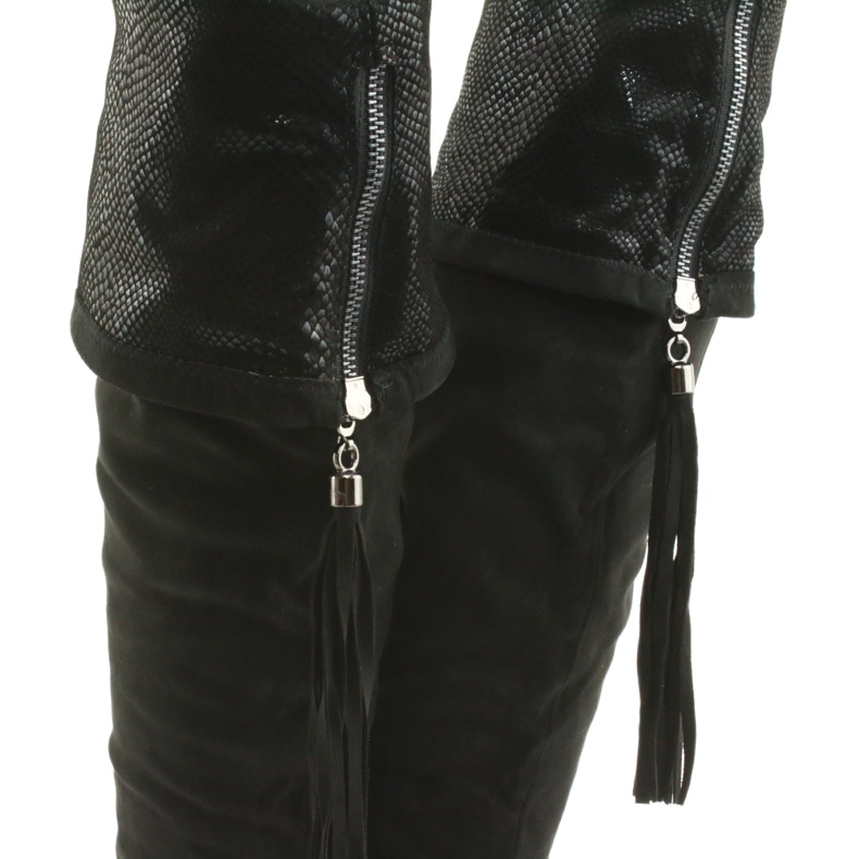 Fekete velúr csizma Filippo 514 4