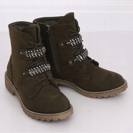 Zöld fűzős csizma H8-118 Zöld 1 Zöld fűzős csizma H8-118 Zöld 1