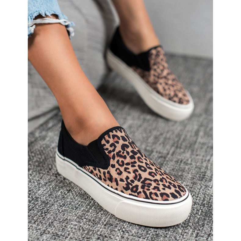 SHELOVET Foltos csúszkák fekete sokszínű 1