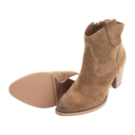 Anabelle 1466 Camel velúr cowboy csizma barna 4