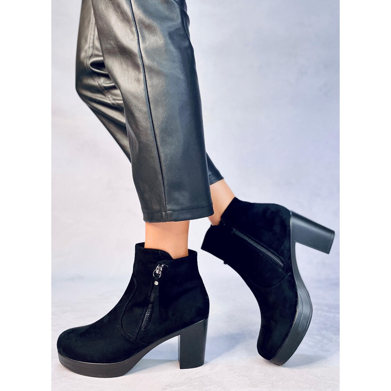 Fekete 8B882 Fekete magas sarkú csizma 2