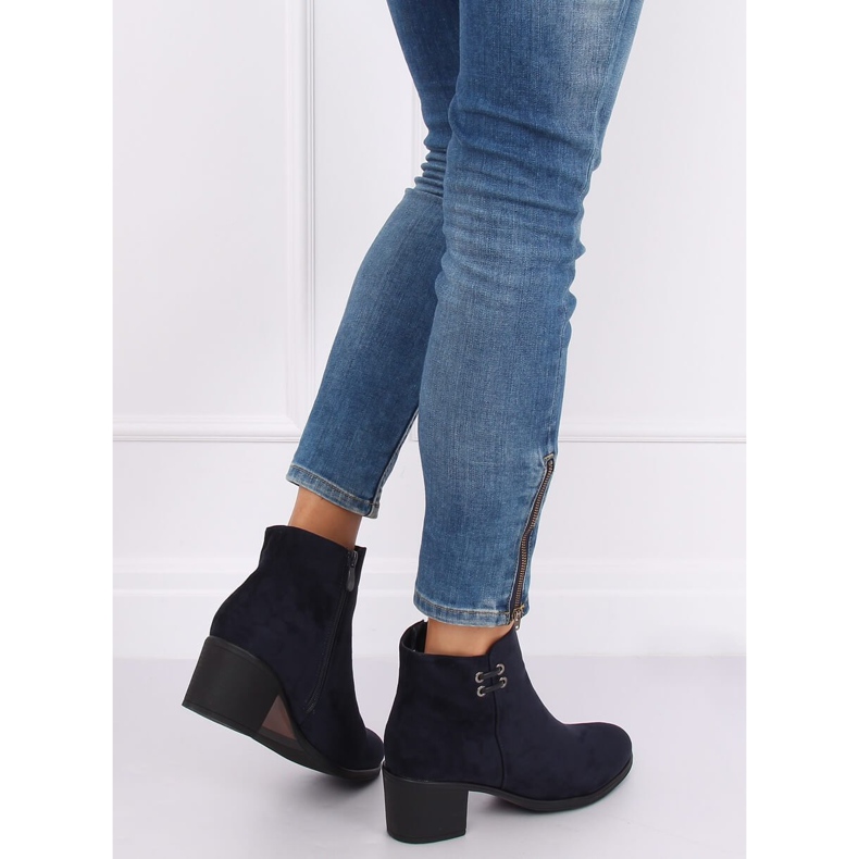Tengerkék női 8B982 Kék magas sarkú csizma sötétkék 1