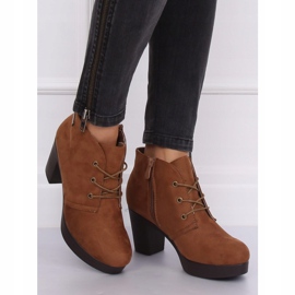 Magas sarkú cipő 8B883 Khaki barna 2