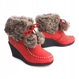 Meleg csizma a ZH227 Wedge -en piros 1