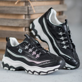 Yes Mile Cipők csillogással fekete 2