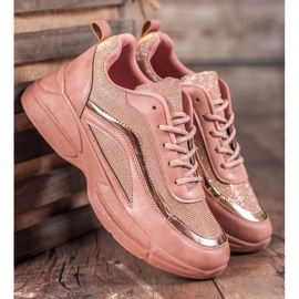 SHELOVET Fényes sportcipő rózsaszín 5