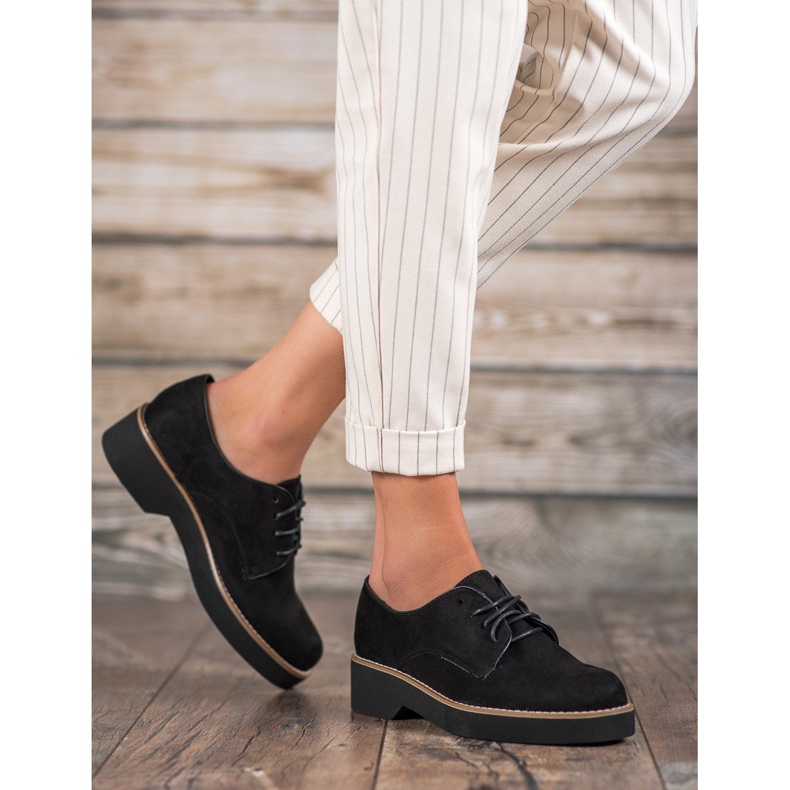 SHELOVET Fekete velúr cipő 2