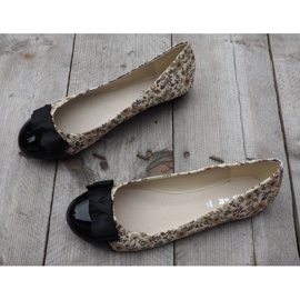 Balerinák íjjal 6148 Khaki barna fekete 1 Balerinák íjjal 6148 Khaki barna fekete 1