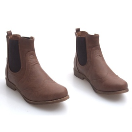 Elegáns csizma rugalmas szalaggal Q314CAMEL barna 1