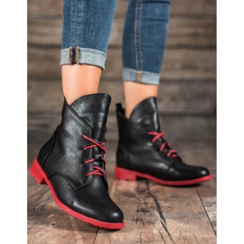 Filippo Fűzős csizma öko bőrrel fekete 1