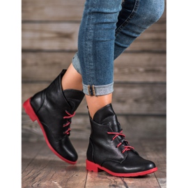 Filippo Fűzős csizma öko bőrrel fekete 2